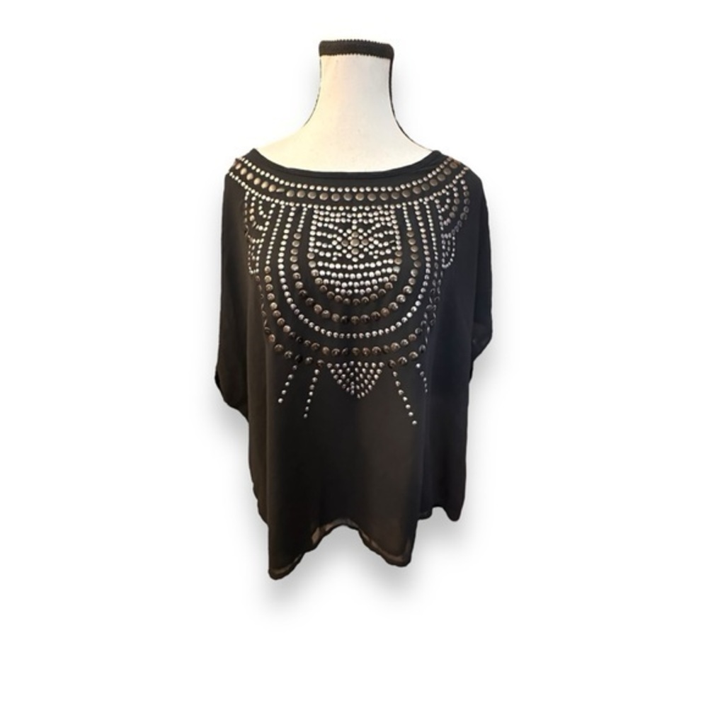 Women’s torrid 1 Black Studded Back Cut Out Top 14 16
